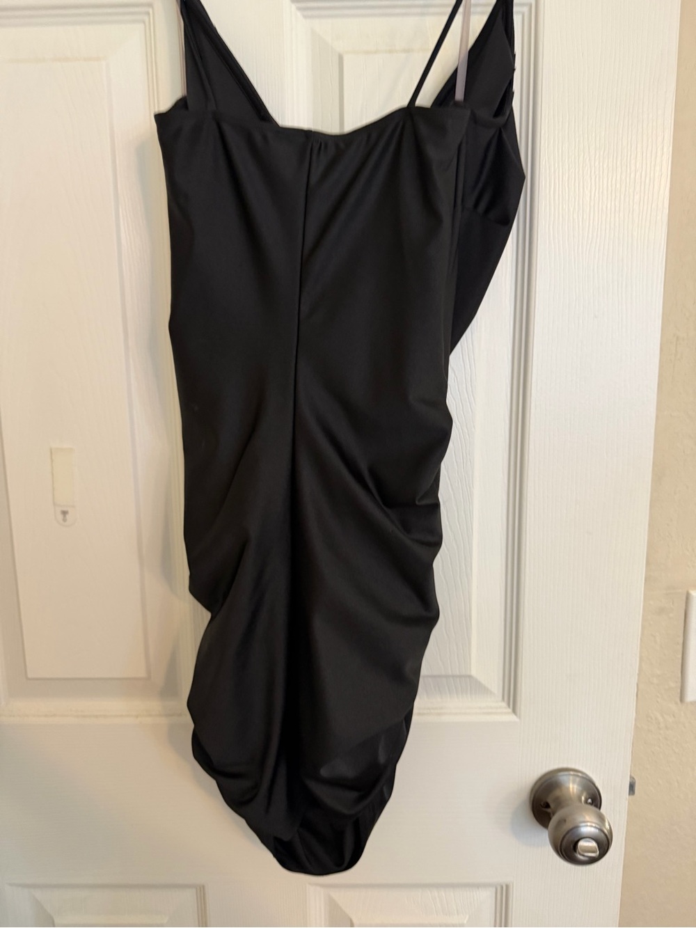 Black Draped Slip Dress